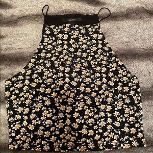 Forever 21 Floral Spandex Crop Top Halter